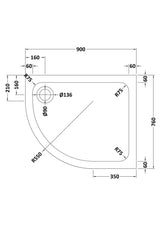 Aquarius Bathrooms Quadrant Shower Tray Aquarius Urbano Offset Quadrant 45mm Stone Resin Shower Tray in Slate Grey
