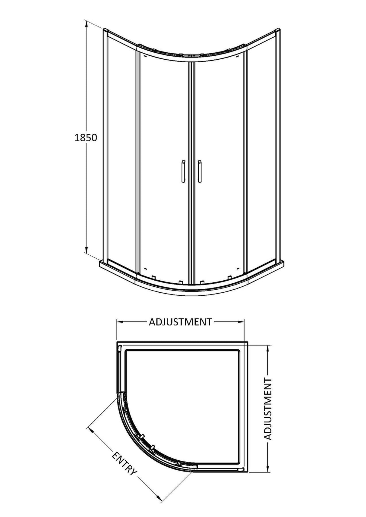 Aquarius Urbano 6mm Quadrant Shower Enclosure 1850mm