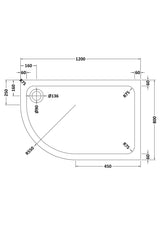 Aquarius Bathrooms Quadrant Shower Tray Aquarius Urbano Offset Quadrant 45mm Stone Resin Shower Tray in White