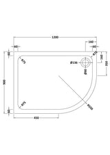 Aquarius Bathrooms Quadrant Shower Tray Aquarius Urbano Offset Quadrant 45mm Stone Resin Shower Tray in White
