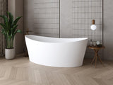 Aquarius Bathrooms Freestanding Bath Aquarius Orta Freestanding Stone Bath in Gloss White 1600mm