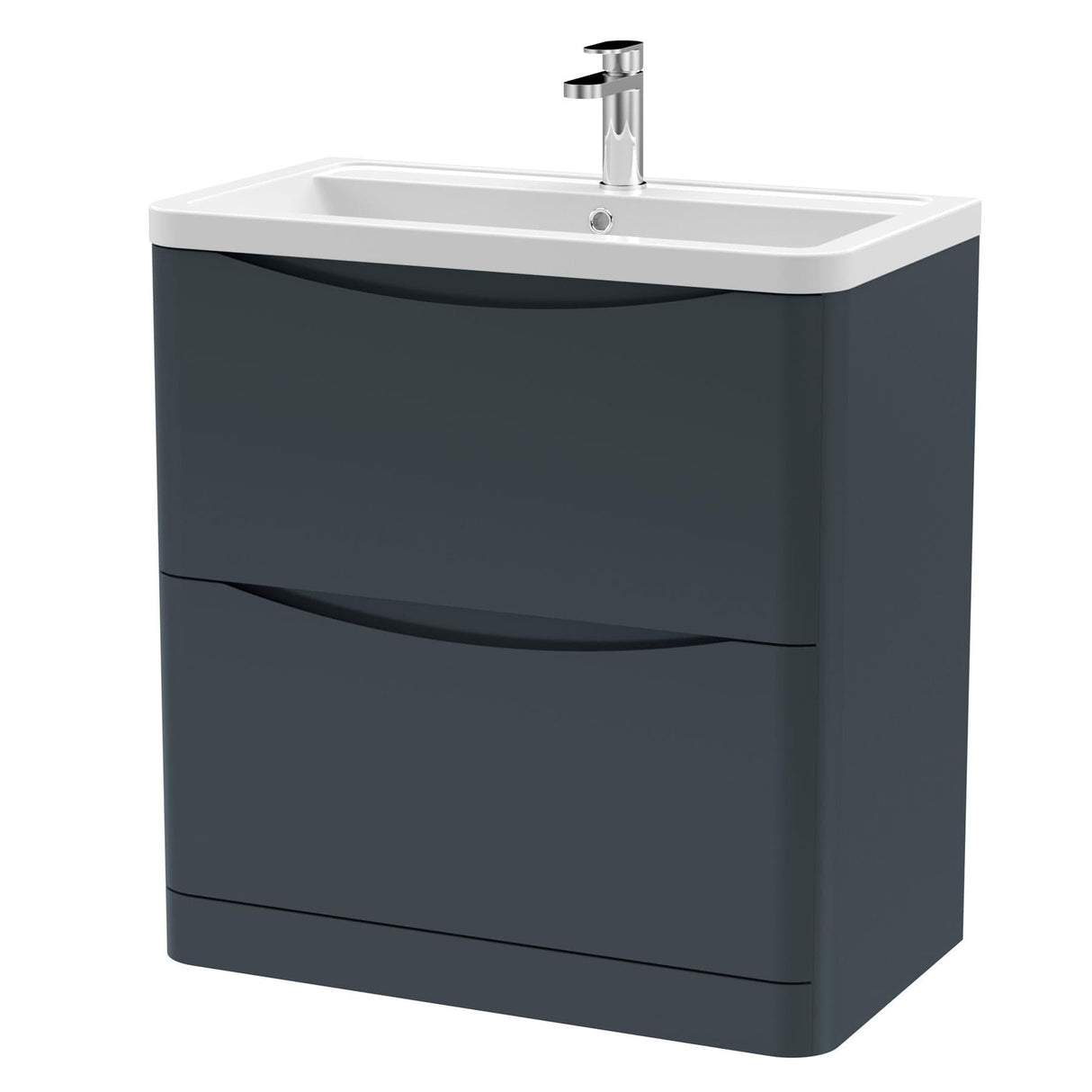 Aquarius Bathrooms Floor Standing Vanity Unit Aquarius Seren 800mm Floor Standing Two Drawer Vanity Unit with Basin