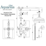 Aquarius Bathrooms Exposed Shower Set Aquarius Chic Traditional Thermostatic Exposed Adjustable Riser Shower Kit with Shower Head and Handset