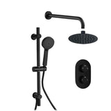 Aquarius Bathrooms Concealed Shower Set Black Aquarius Modern Round Shower Bundle With Riser