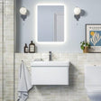 Aquarius Bathrooms Wall Mounted Vanity Unit 605mm / Matt White Aquarius Sophie Wall Hung One Drawer Vanity Unit with 1 Tap Hole Basin