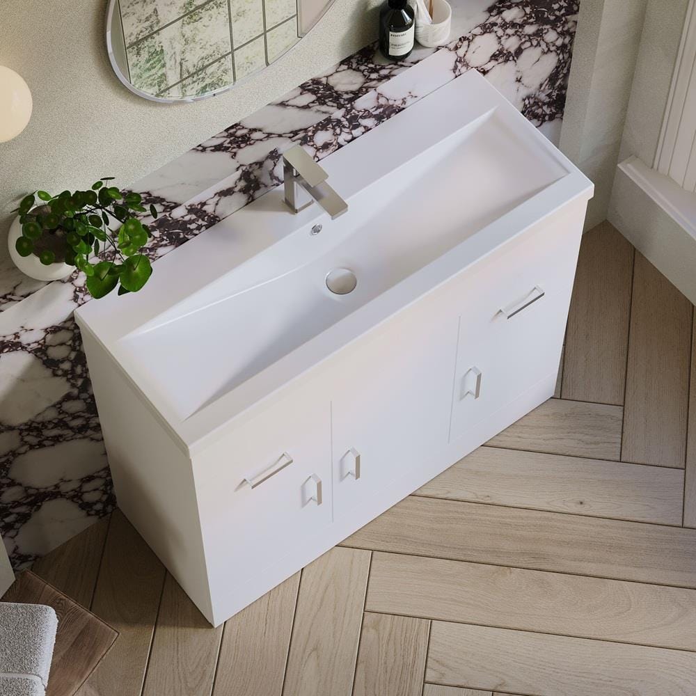 Aquarius Floor Standing Vanity Unit 1000mm Aquarius Adelaide Floor Standing Vanity Unit with 1 Tap Hole Ceramic Basin