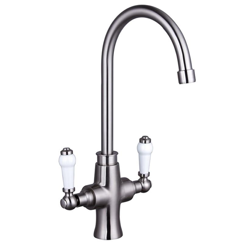 Aquarius TrueCook Series 2 Brushed Nickel Two Handle Kitchen Mixer AQTK002BN