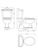 Aquarius Bathrooms Close Coupled Toilet Aquarius Ashford Traditional Close Coupled Toilet with Lever Flush and Seat