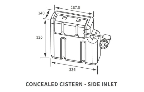 Aquarius Bathrooms Concealed Cistern Aquarius Scott Concealed Cistern - Side Inlet