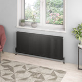 Aquarius Bathrooms Type 21 600 x 1400 Aquarius Type 21 Compact Panel Radiator In Matt Black