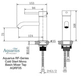 Aquarius RF-Series Cold Start Mono Basin Mixer Tap with Waste