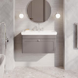 Aquarius Bathrooms Wall Mounted Vanity Unit Grey / 3 Aquarius Leighton 800mm Wall Mounted One Drawer Vanity Unit with Basin
