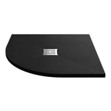 Aquarius Bathrooms Quadrant Shower Tray Aquarius Urbano Slimline 33mm Slate Effect Quadrant Stone Resin Shower Tray in Black Slate