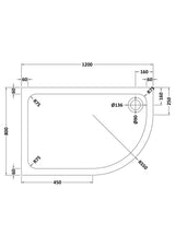 Aquarius Bathrooms Quadrant Shower Tray Aquarius Urbano Offset Quadrant 45mm Stone Resin Shower Tray in Slate Grey