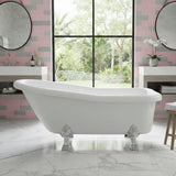 Aquarius Bathrooms Roll Top and Slipper Freestanding Bath Aquarius Timeless Freestanding Slipper Bath with Chrome Lions Paw Feet