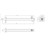 Aquarius Bathrooms Fixed Shower Arm Aquarius Modern Square Fixed Overhead Shower Arm