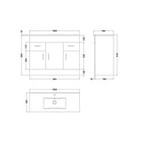Aquarius Floor Standing Vanity Unit Aquarius Adelaide Floor Standing Vanity Unit with 1 Tap Hole Ceramic Basin