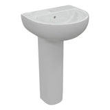Aquarius Bathrooms Pedestal Basin 550mm Aquarius Willow 1 Tap Hole Basin with Full Pedestal