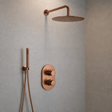 Aquarius Bathrooms Concealed Shower Set Aquarius RainLux Round 2 Outlet Shower Set with Shower Head and Single Function Handset