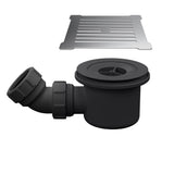 Aquarius Bathrooms Shower Tray Waste Chrome / Black Aquarius Urbano 90mm Shower Waste with Square Grill for 32mm Slimline Trays