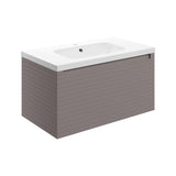 Aquarius Bathrooms Wall Mounted Vanity Unit Matt Taupe Aquarius Contour 815mm Wall Mounted One Drawer Vanity Unit with Basin