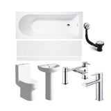 Aquarius Bathrooms Complete Bathroom Suite Chrome Aquarius Urbano Complete Premium Bath Suite (with Single Ended 1700mm Bath)