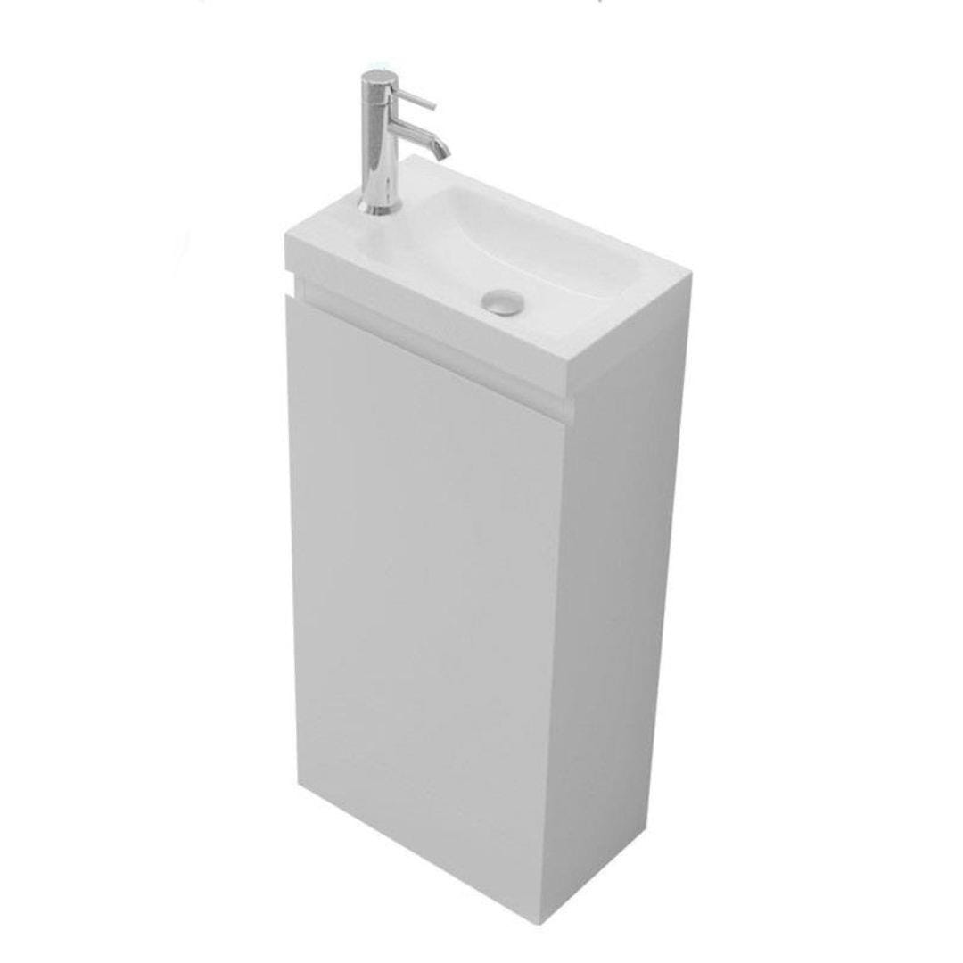 Aquarius Bathrooms Vanity Unit 400mm Aquarius Halite Waterproof White Vanity Unit and 1TH Basin