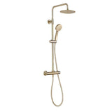 Aquarius Bathrooms Exposed Shower Set Brushed Brass Aquarius Exposed Thermostatic Bar Shower Overhead and Handheld Shower