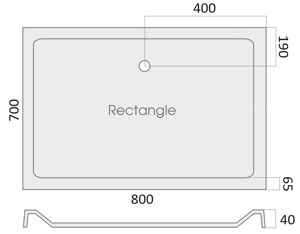 Aquarius Bathrooms Shower Tray 800 x 700mm Aquarius Vital Rectangular Shower Tray Stone Resin