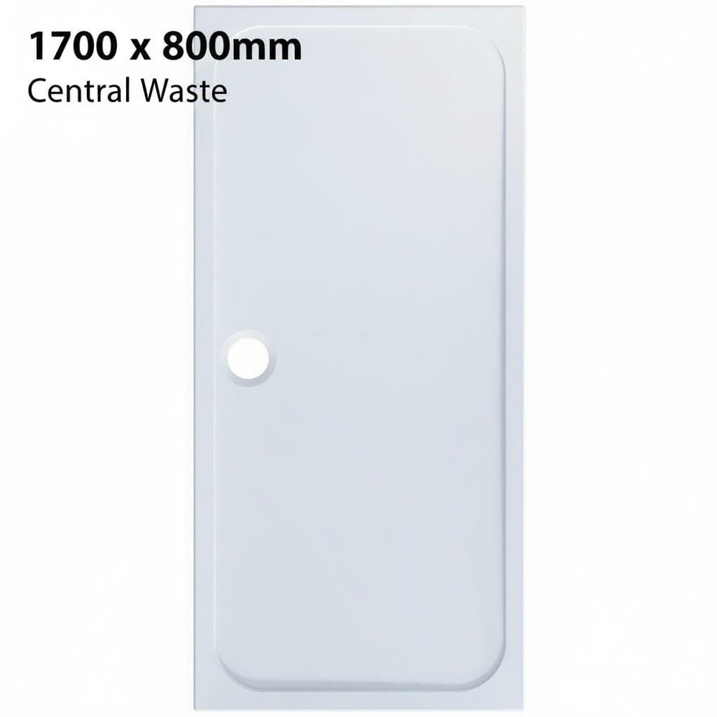 Aquarius Bathrooms Rectangle Shower Tray 1700 x 800mm Aquarius Pluvia 45mm Stone Resin Rectangular Shower Tray
