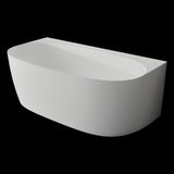 Aquarius Bathrooms Freestanding Bath Aquarius Garda Back to Wall Freestanding Stone Bath in Gloss White 1580mm