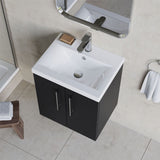 Aquarius Floor Standing Vanity Unit Aquarius Brisbane 500mm Wall Hung 2 Door Vanity Unit with 1 Tap Hole Mid Edge Basin