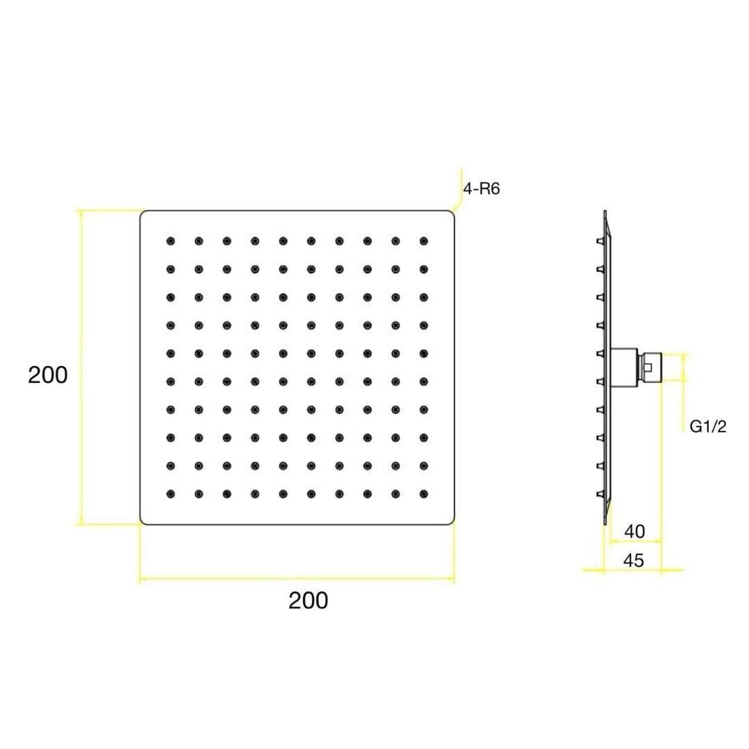 Aquarius Bathrooms Fixed Shower Head Aquarius Modern Square Over Head Shower Head