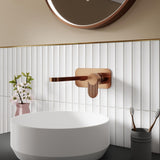 Aquarius Bathrooms Wall Mounted Basin Tap Brushed Bronze Aquarius Deco 2 Hole Wall Mounted Mono Basin Mixer Tap