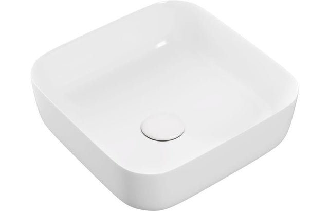 Aquarius Bathrooms Countertop Basin Aquarius V-Series 3 Square 0TH Vessel Wash Bowl 400mm Matt White AQVS0060