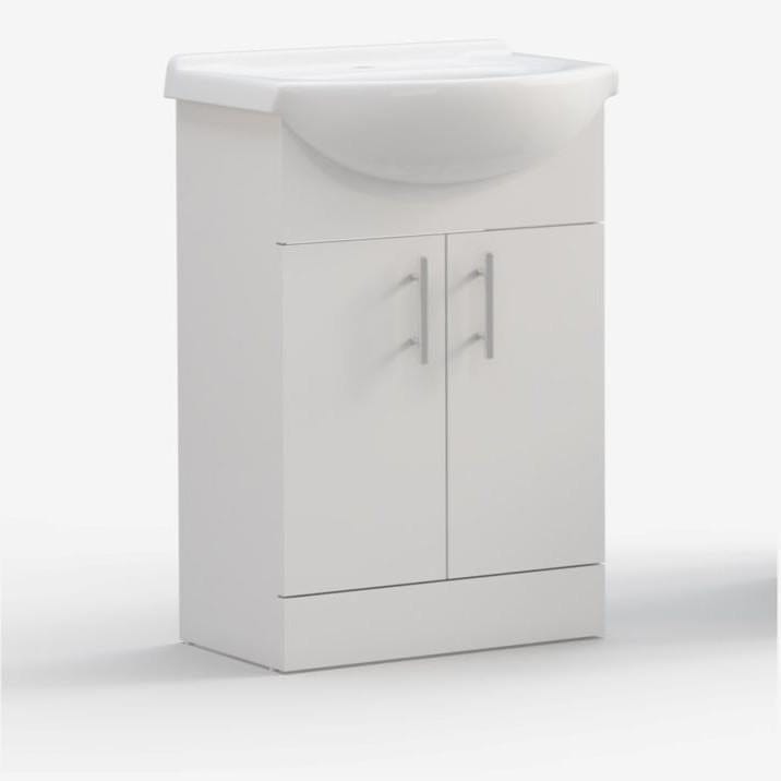 Aquarius Bathrooms Bathroom Suite Aquarius View 550mm Vanity Unit with Basin and Close Coupled Toilet Set in White