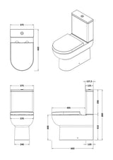 Aquarius Bathrooms Close Coupled Toilet Aquarius Cove Compact Rimless Flush to Wall Close Coupled Toilet with Soft Close Quick Release Seat