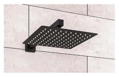 Aquarius Bathrooms Shower Arm and Head Kit Aquarius Modern Square Over Head 200mm Shower Head & Arm Matt Black AQ60103534