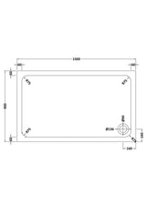 Aquarius Bathrooms Rectangle Shower Tray 1500x900mm Aquarius Urbano Rectangular 45mm Stone Resin Shower Tray in Slate Grey