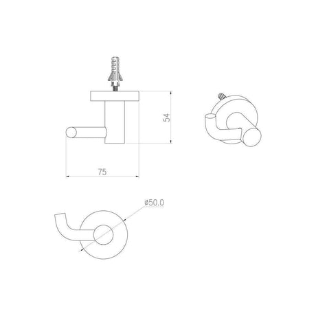 Aquarius Bathrooms Robe Hook Aquarius Mode Robe Hook