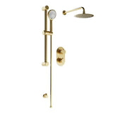 Aquarius Bathrooms Concealed Shower Set Brushed Brass Aquarius Modern Round Shower Bundle With Riser