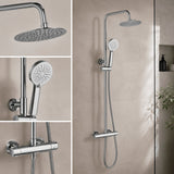Aquarius Bathrooms Exposed Shower Set Aquarius RainLux Eco Round Adjustable Exposed Bar Shower System