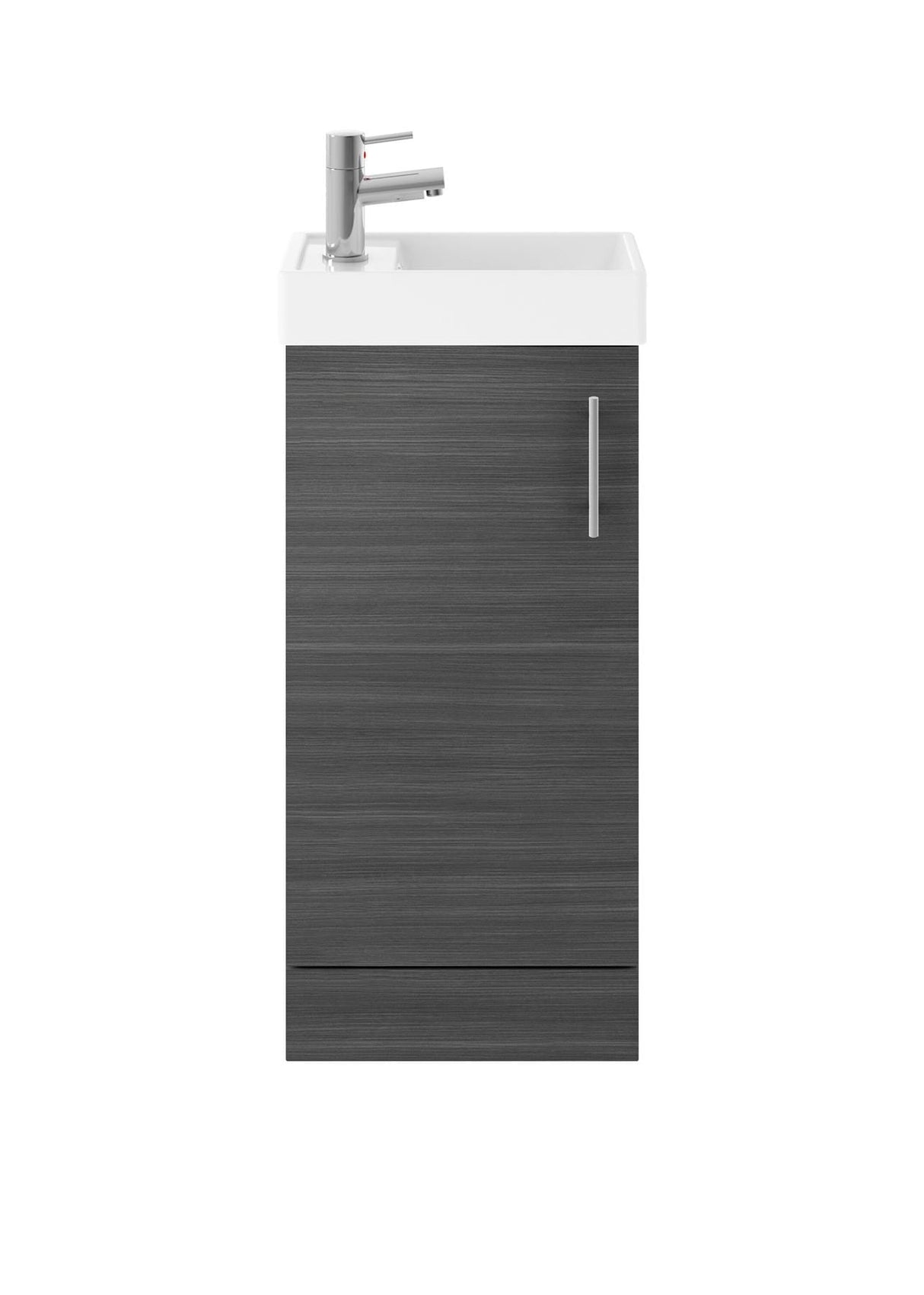 Aquarius Bathrooms Floor Standing Unit Anthracite Aquarius Byron 400mm Floor Standing 1 Door Cloakroom Vanity Unit with 1 Tap Hole Basin