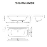 Aquarius Bathrooms Double Ended Bath 1800 x 800mm Aquarius Agar Double Ended Standard Bath