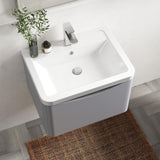 Aquarius Bathrooms Wall Mounted Vanity Unit Aquarius Seren 600mm Wall Mounted One Drawer Vanity Unit with Basin