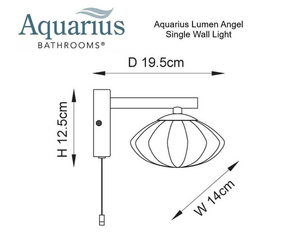 Aquarius Lumen Angel Single Wall Light in Brushed Brass