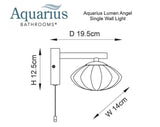 Aquarius Lumen Angel Single Wall Light in Brushed Brass