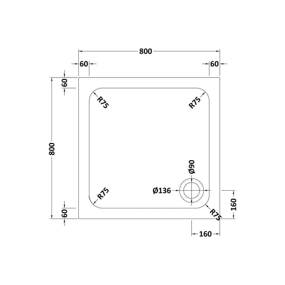Aquarius Bathrooms Square Shower Tray Aquarius Urbano Square 45mm Stone Resin Shower Tray in White