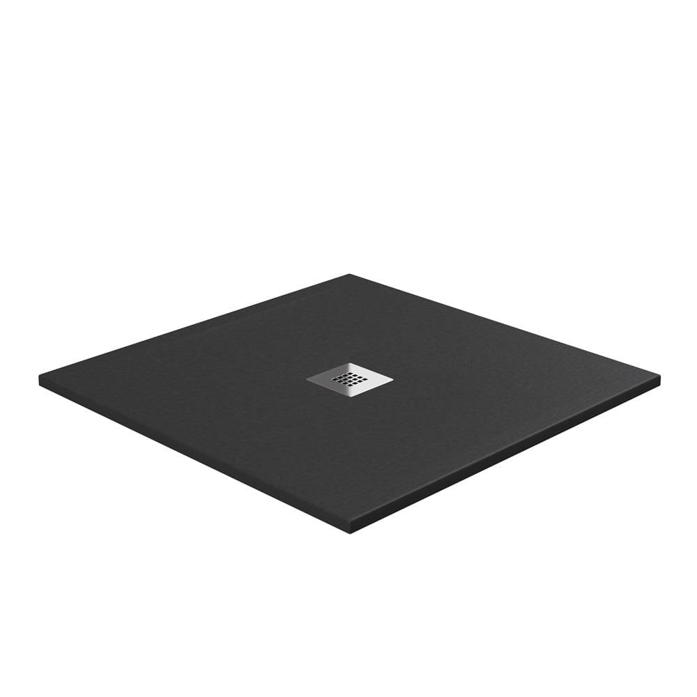 Aquarius Bathrooms Shower Tray Aquarius Honiston Mineral Composite Slate Effect Shower Tray in Midnight Black
