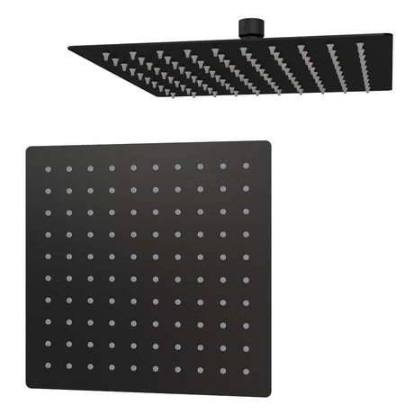 Aquarius Bathrooms Shower Head Aquarius Modern Square Over Head 200mm Shower Head Matt Black AQ601035
